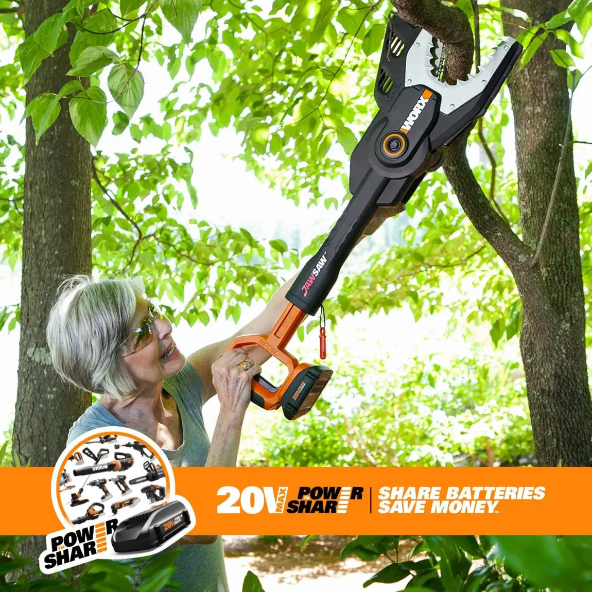 Cordless chainsaw (battery and charger included)