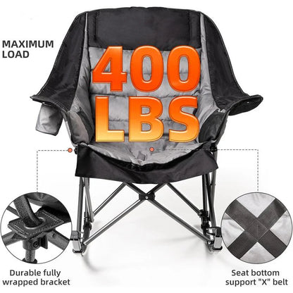 Adult Extra Large Rocking Camping Chair - Holds 400 lbs